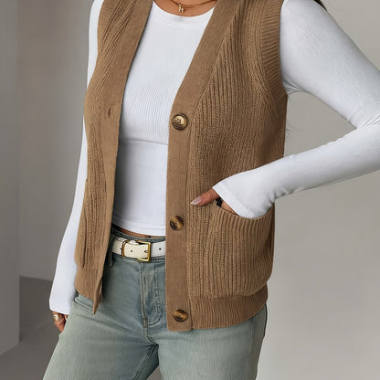 Perpetua sweater vest in yellowish-brown