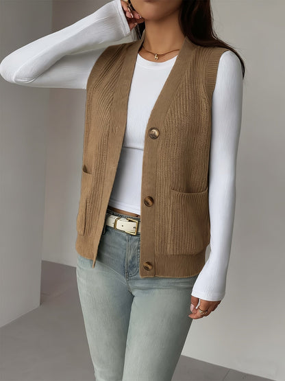 Perpetua sweater vest in yellowish-brown
