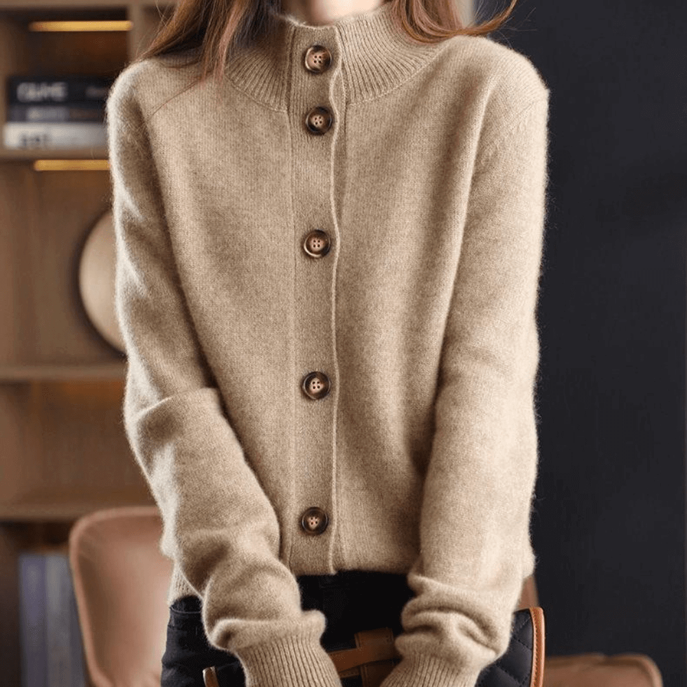 Saar Open Front Soft Knit in Beige – Women's Cardigan