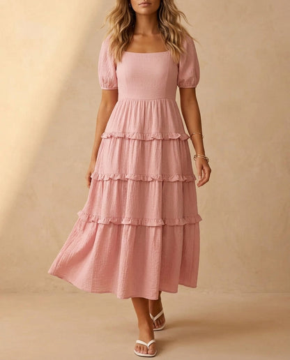 Marielle Tiered Skirt Detail – Women's Midi Dress