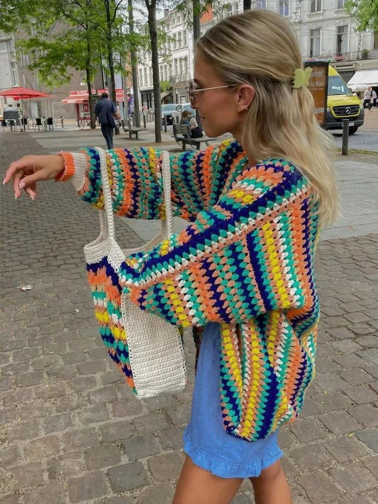 Anouk | Regenbogen-Streifen-Cardigan