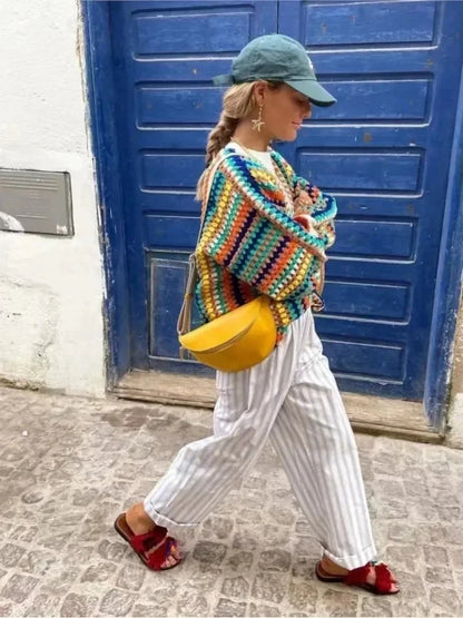 Anouk | Regenbogen-Streifen-Cardigan