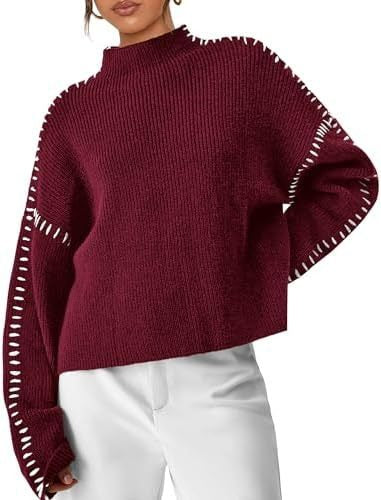 Juno Oversized Mock Neck in Gray – Women’s Sweater