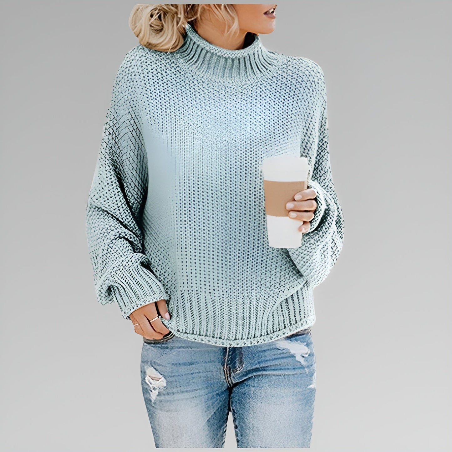 Vesper Chunky Knit Turtleneck – Women's Sweater in Orange