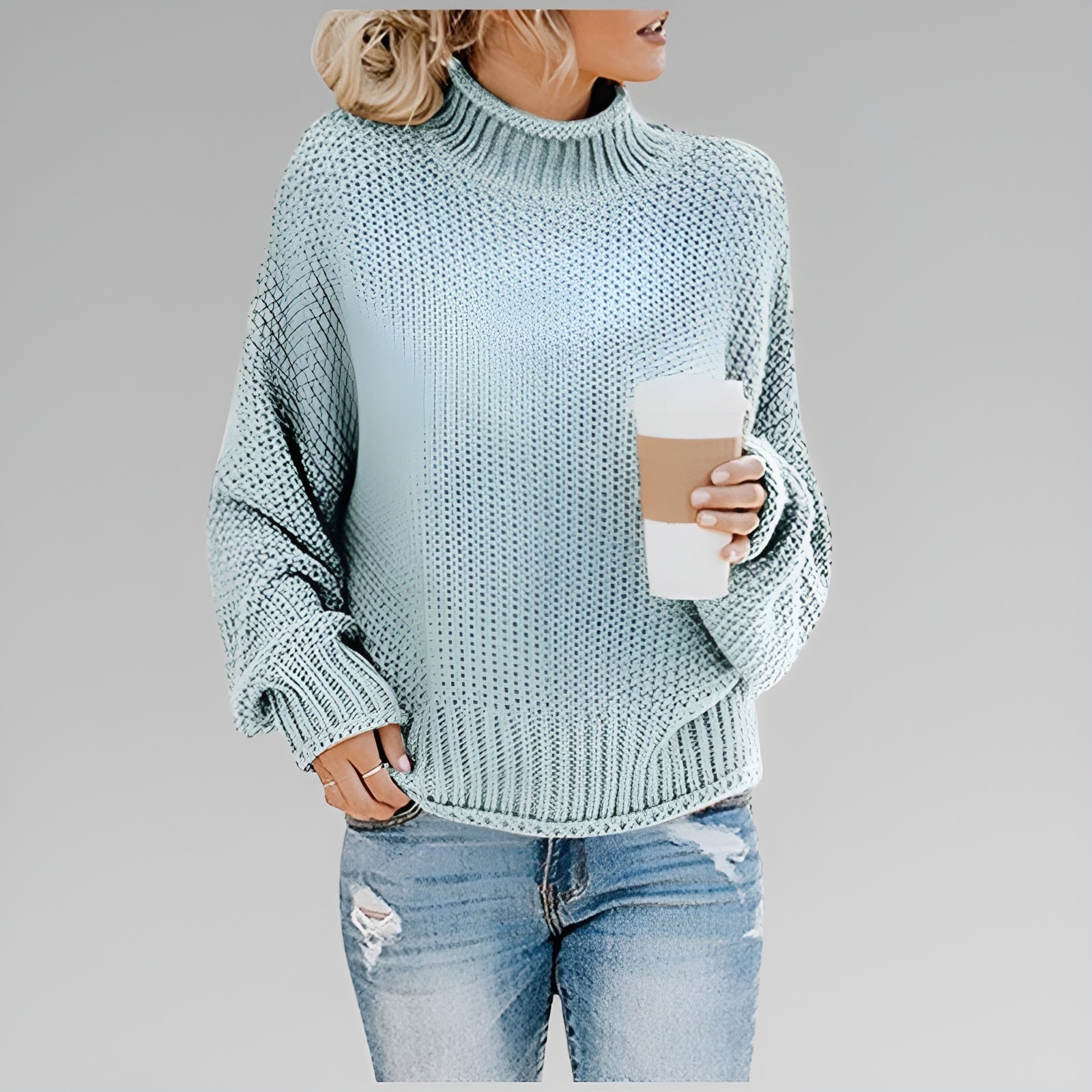 Vesper Chunky Knit Turtleneck – Women's Sweater in Orange