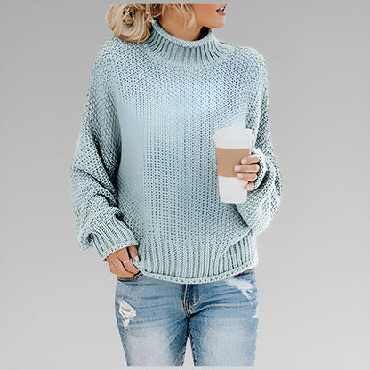 Vesper Chunky Knit Turtleneck – Women's Sweater in Orange