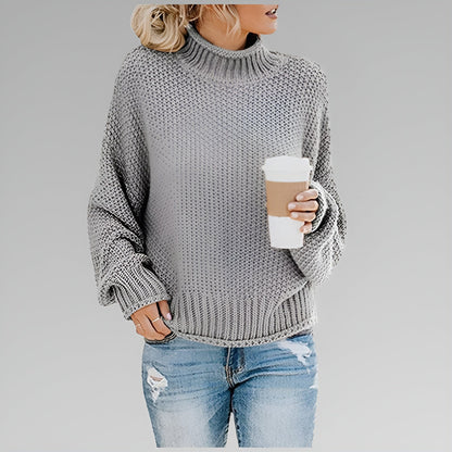 Vesper Chunky Knit Turtleneck – Women's Sweater in Orange