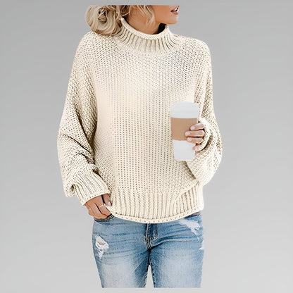 Vesper Chunky Knit Turtleneck – Women's Sweater in Orange