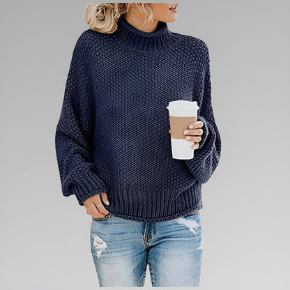 Vesper Chunky Knit Turtleneck – Women's Sweater in Orange
