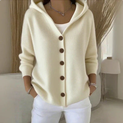 Zoé | Weiche Strickjacke mit Kapuze