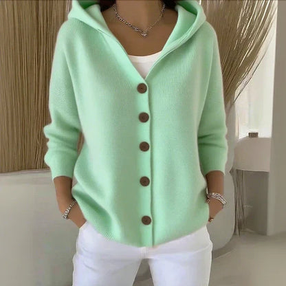 Zoé | Weiche Strickjacke mit Kapuze