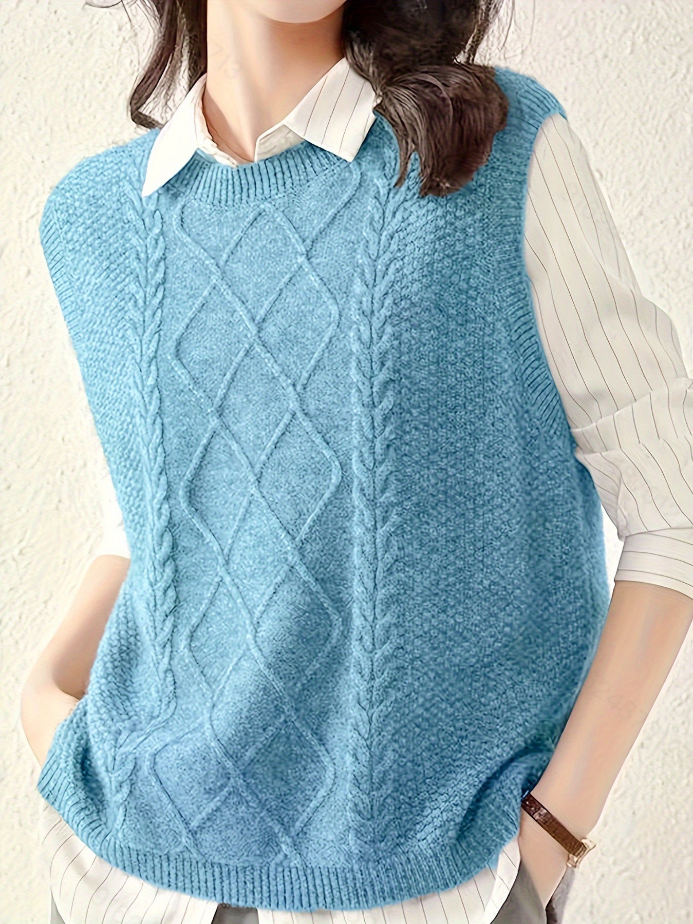 Wilhelmina sweater vest in sky blue