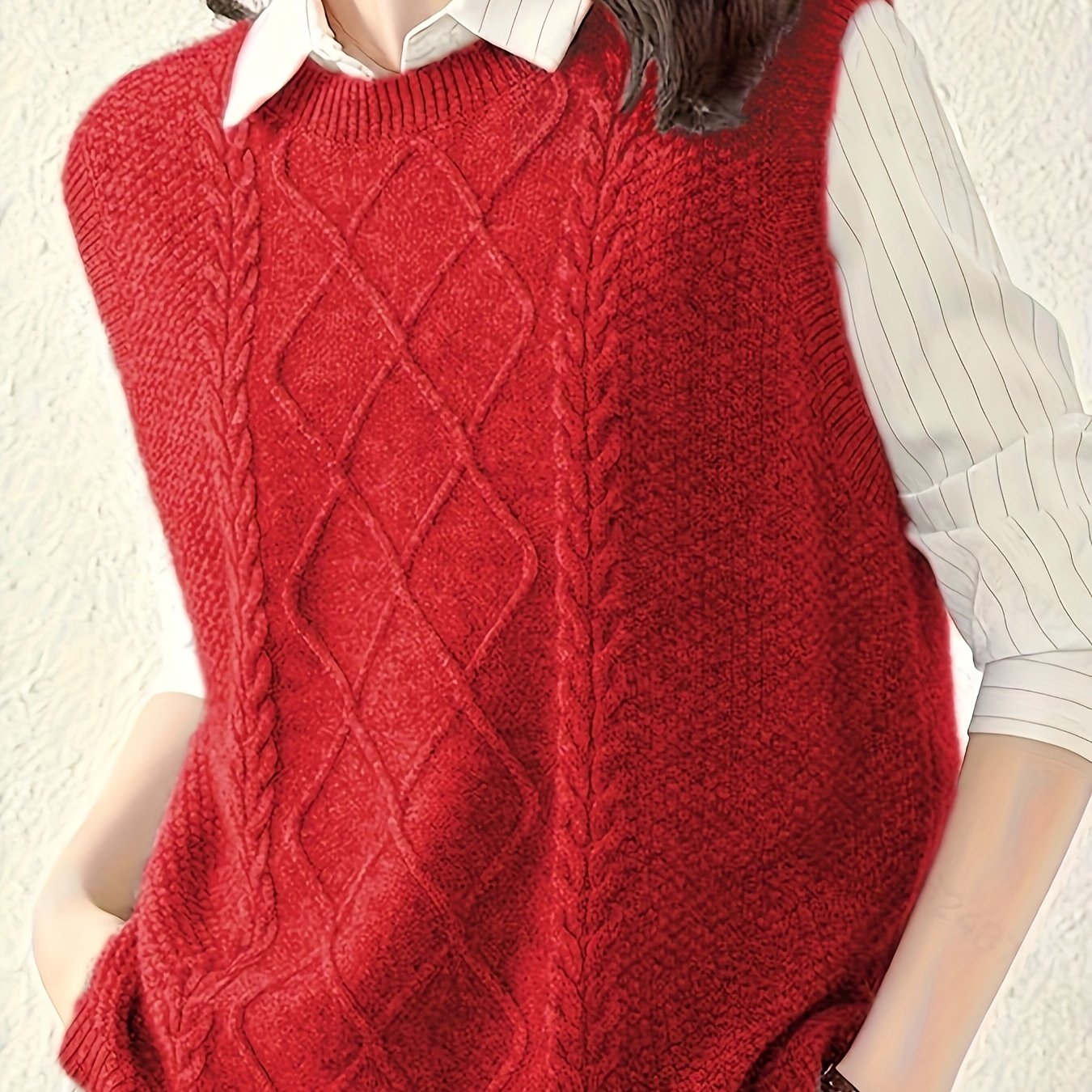 Wilhelmina sweater vest in red