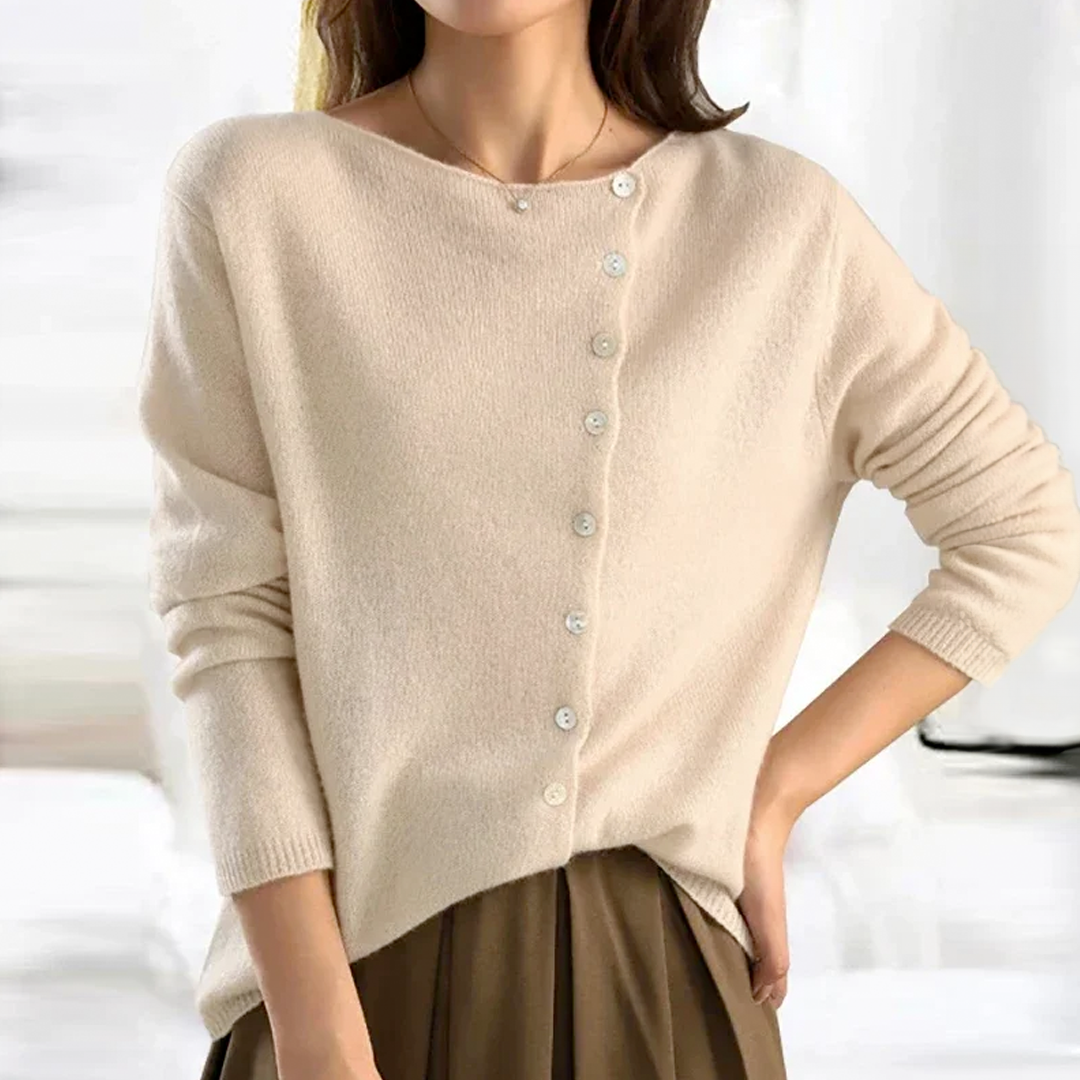 Hazel | V-Ausschnitt Strickjacke mit Knöpfen