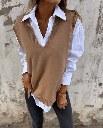 Marguerite sweater vest in brown