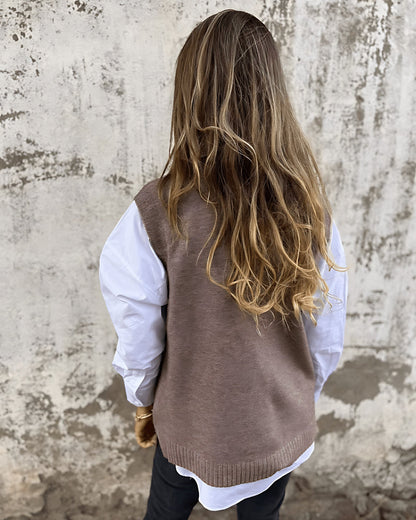 Marguerite sweater vest in brown