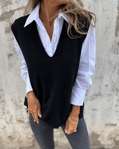 Marguerite sweater vest in brown