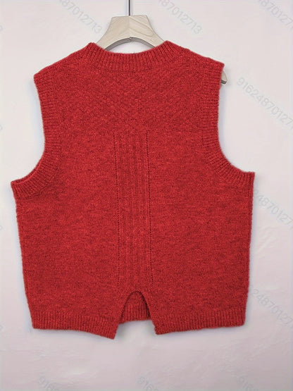 Wilhelmina sweater vest in rose red