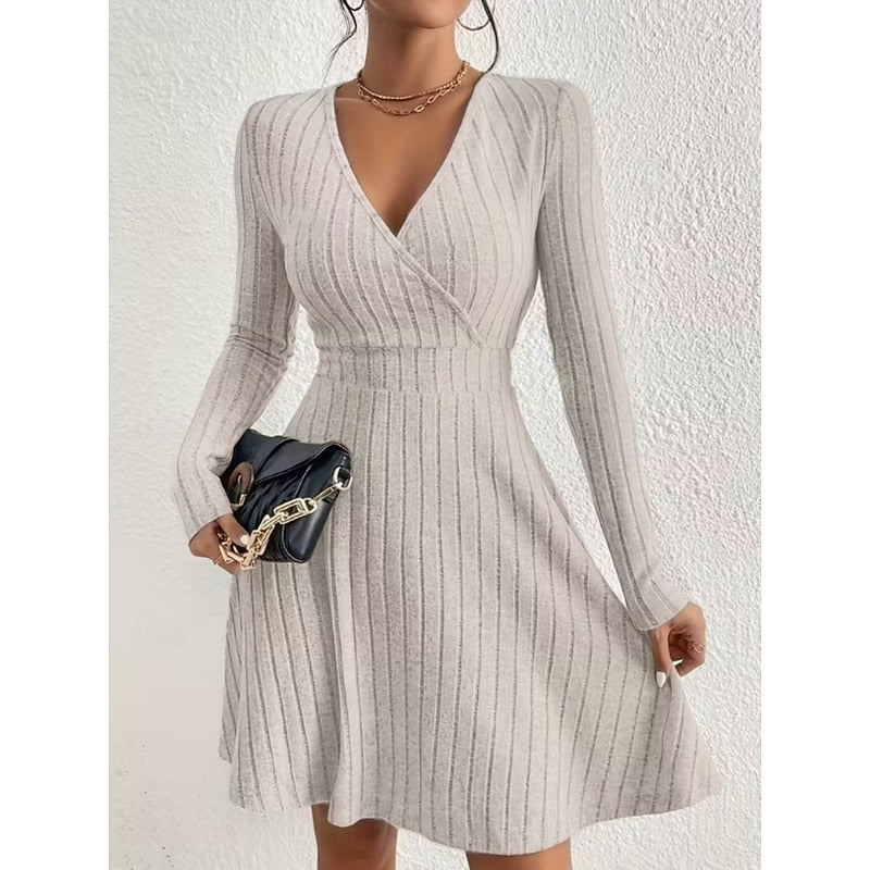 Yvonne Wrap-Neck A-Line in Light Purple – Women's Midi Dress