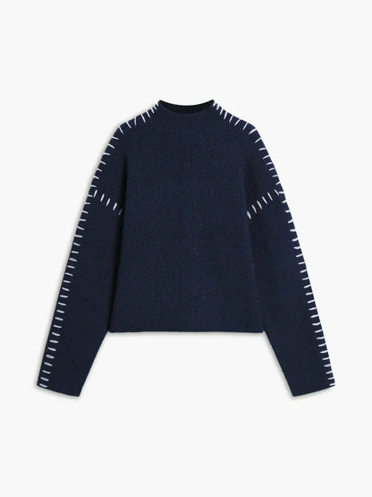 Juno Oversized Mock Neck in Green – Women’s Sweater