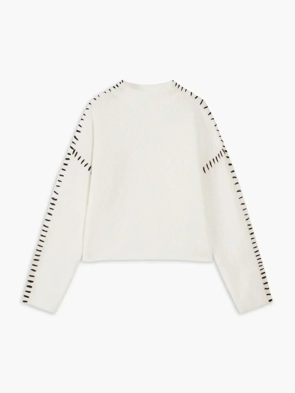Juno Oversized Mock Neck in White – Women’s Sweater