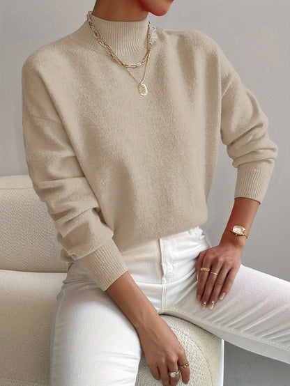 Ottilie Elegant Turtleneck – Women's Sweater in White