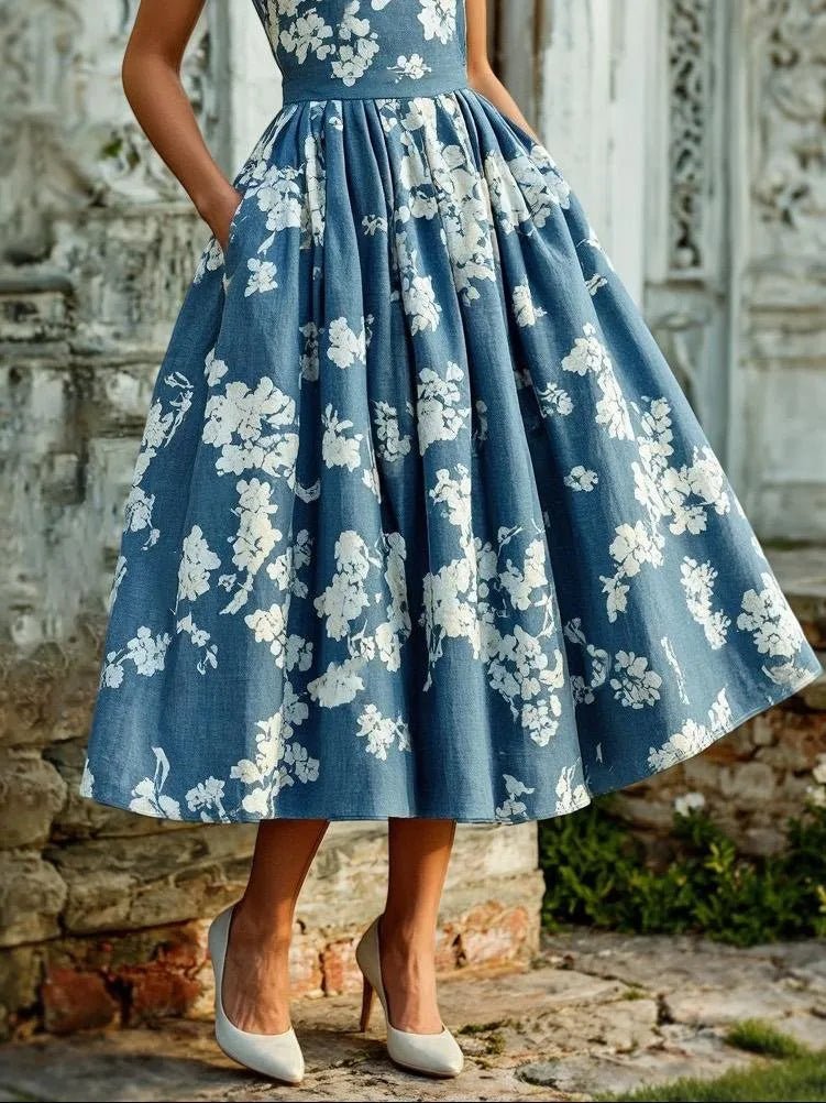 Ember | Off-Shoulder Floral Midi — Velouze
