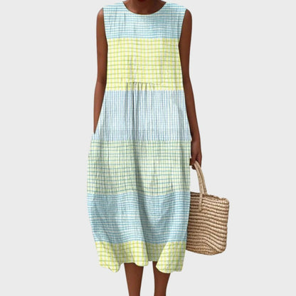 Hawthorn | Sleeveless Linen Tiered Midi — Velouze