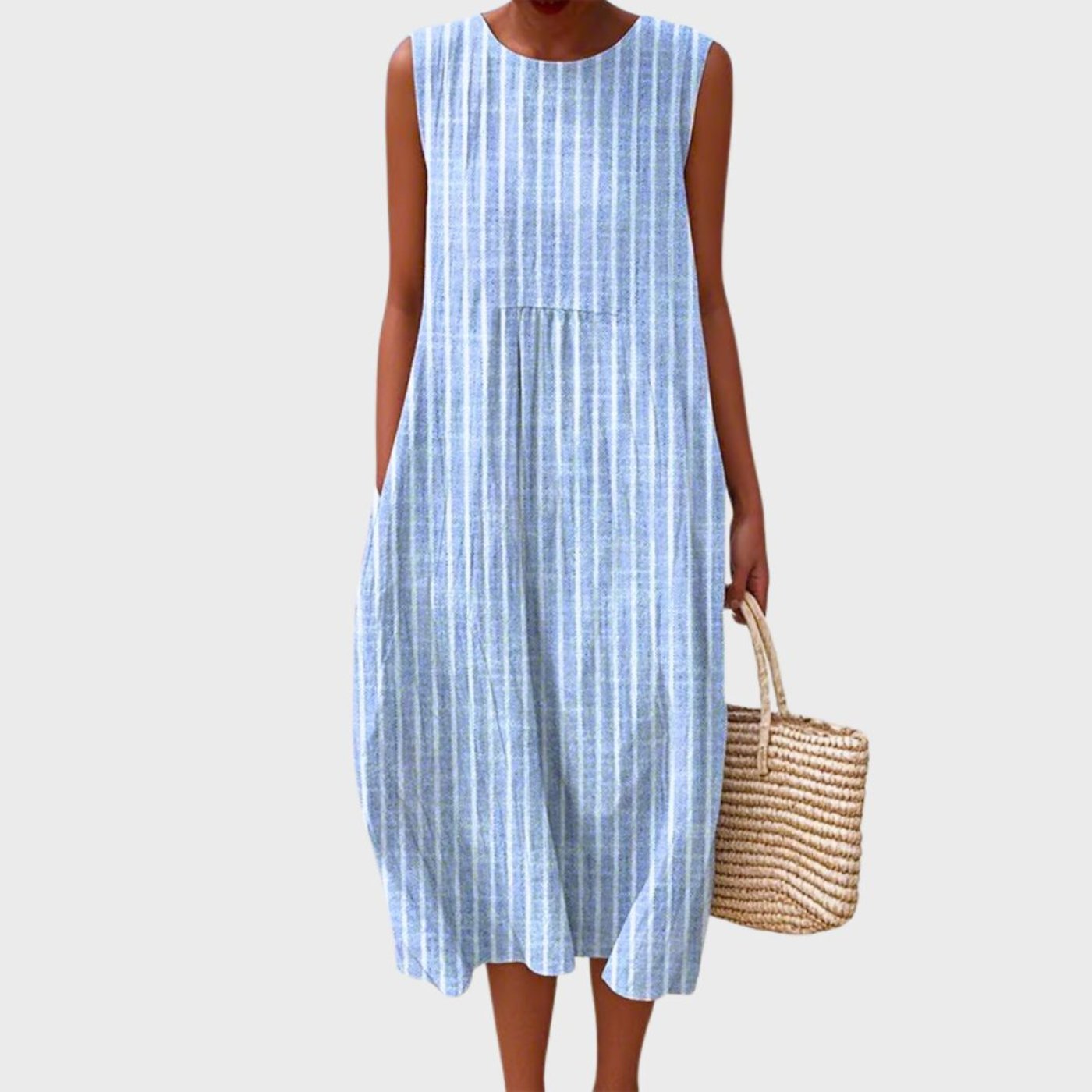 Hawthorn | Sleeveless Linen Tiered Midi — Velouze