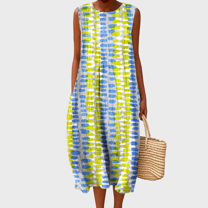 Hawthorn | Sleeveless Linen Tiered Midi — Velouze