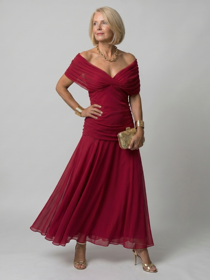 Reverie | Printed Mesh Draped Midi — Velouze