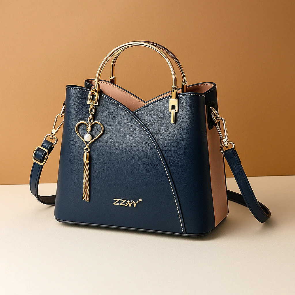 Geometric Pattern Shoulder Bag | Adjustable Strap Modern Design