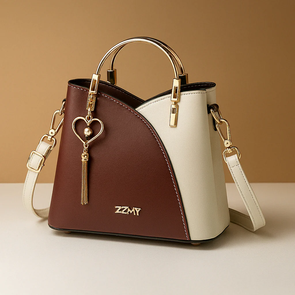 Geometric Pattern Shoulder Bag | Adjustable Strap Modern Design