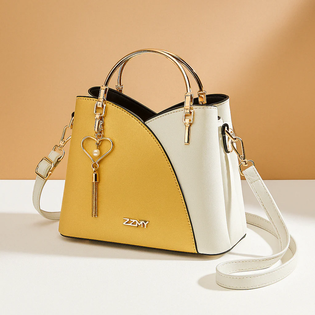 Geometric Pattern Shoulder Bag | Adjustable Strap Modern Design