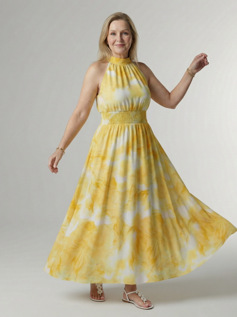 Marlowe | Sleeveless Gathered-Waist Midi Dress — Velouze