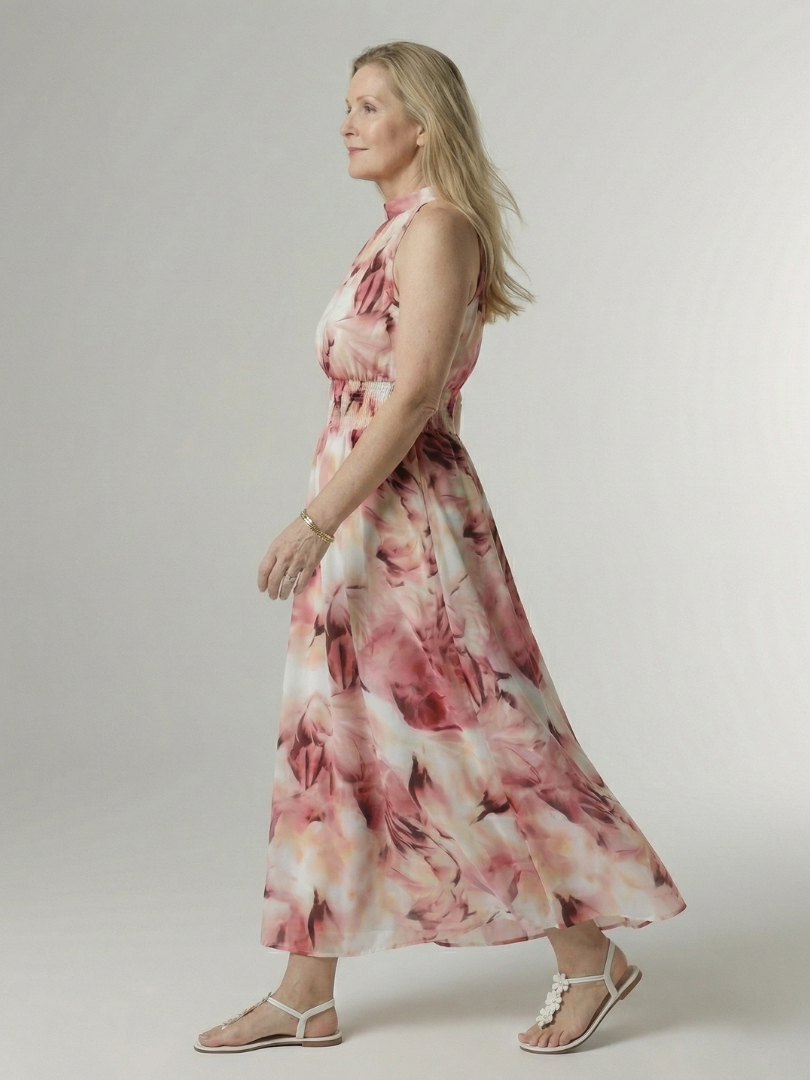 Marlowe | Sleeveless Gathered-Waist Midi Dress — Velouze