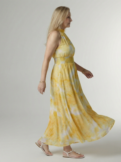 Marlowe | Sleeveless Gathered-Waist Midi Dress — Velouze