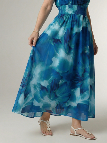 Marlowe | Sleeveless Gathered-Waist Midi Dress — Velouze