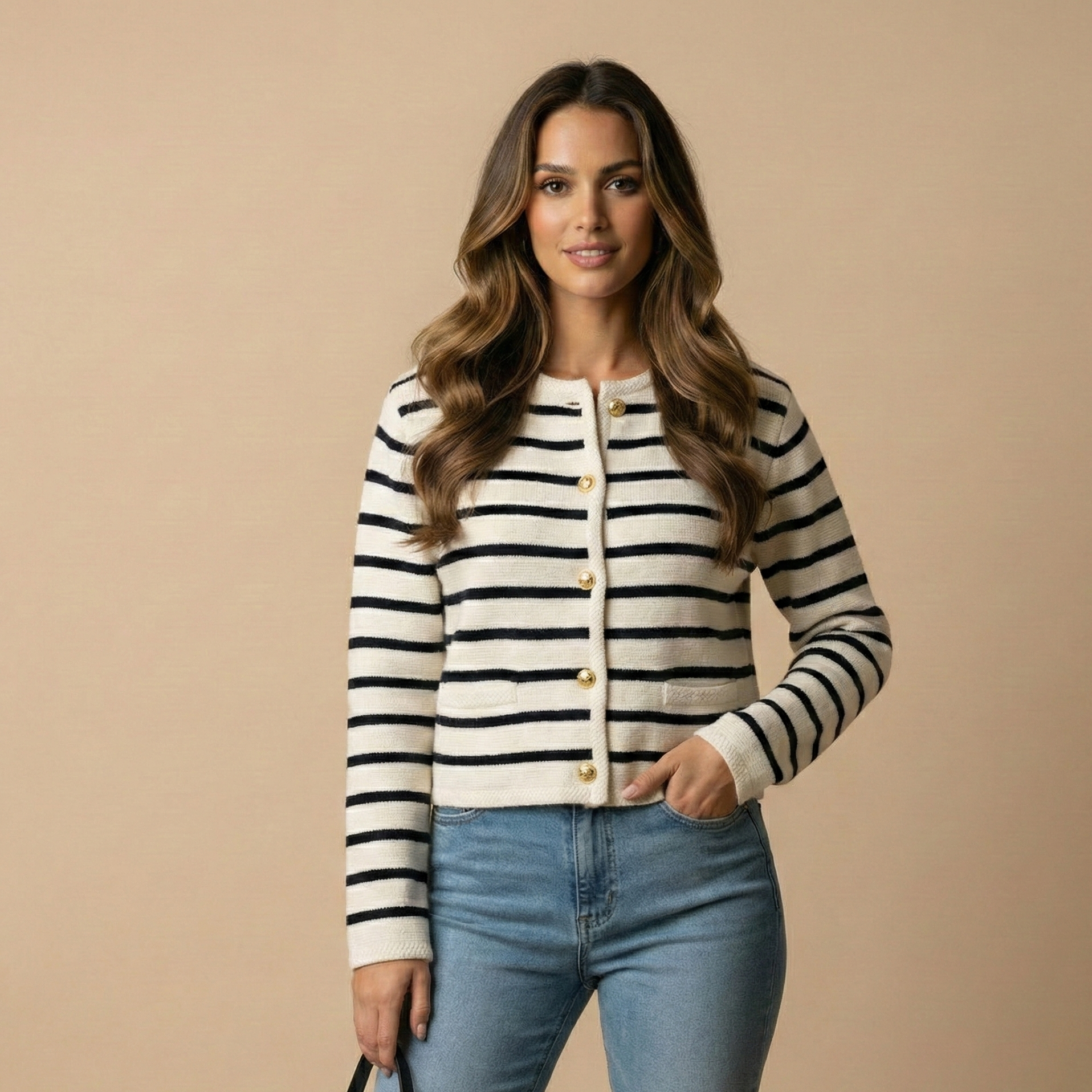 striped cardigan